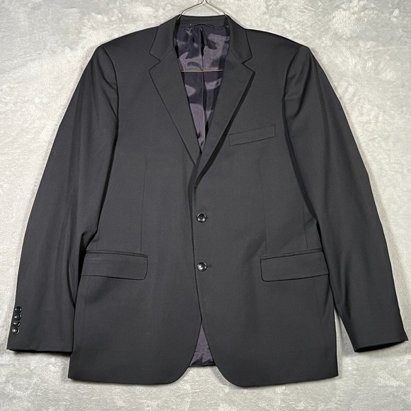 Brooks Brothers Jacket Mens 44L Black Blazer Wool 1818‎ Fitzgerald Estrato Togna - Picture 1 of 11